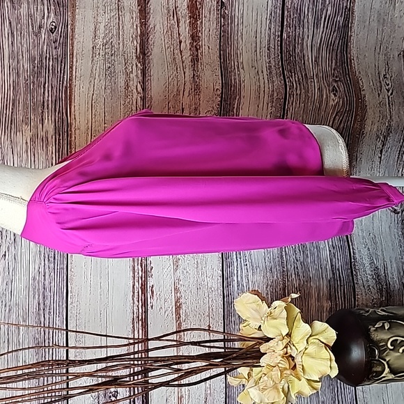 INC INTERNATIONAL CONCEPTS FUCHSIA LONG SLEEVE V NECK CROSSOVER BLOUSE - Picture 7 of 14
